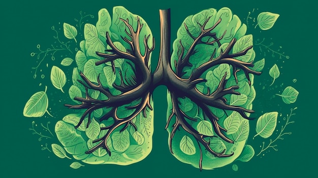 Green Lung illustration for a better World Generative AI