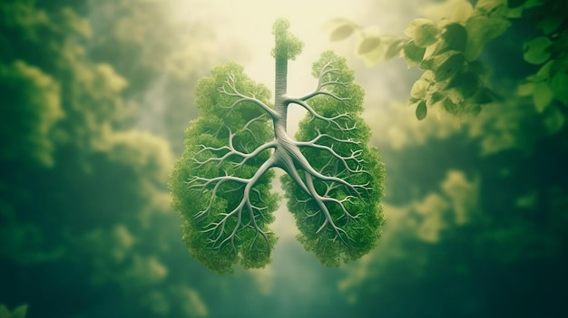 Green Lung illustration for a better World Generative AI