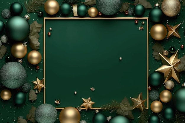 Green luxury Christmas background Illustration AI GenerativexA