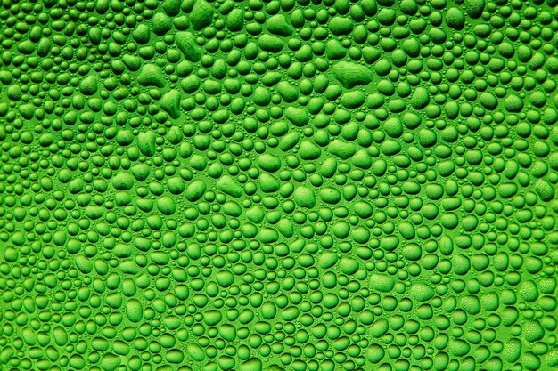 Green macro water drop surface