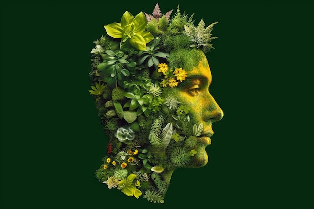 green man or nature man isolated