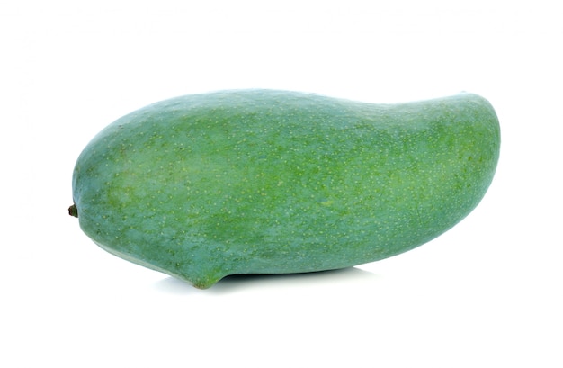 Green mango on white 