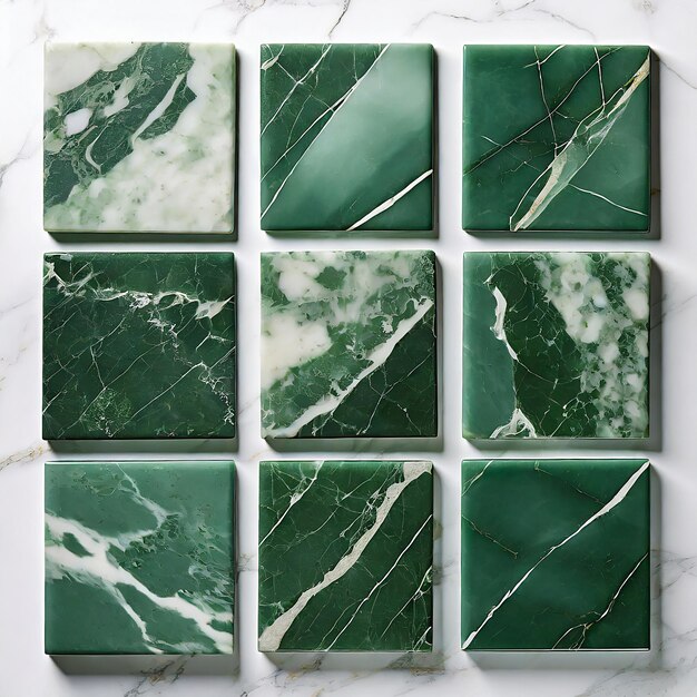 Green marble tiles texture background pattern with high resolution for interior design
