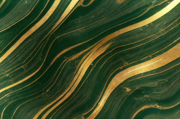 Photo green marble with glittering golden streaks