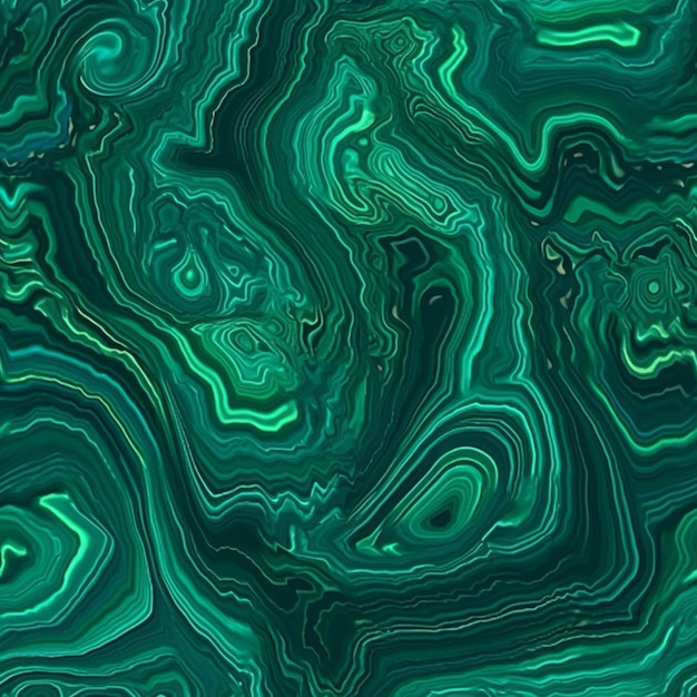 A green marble with a pattern of lines and shapes.