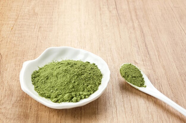 Green matcha powder, food ingredient