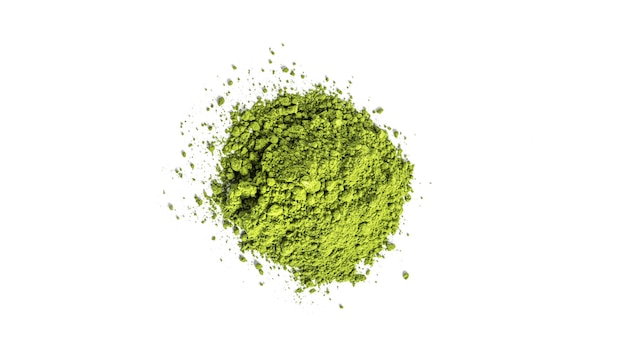 Green matcha powdered tea isolated.