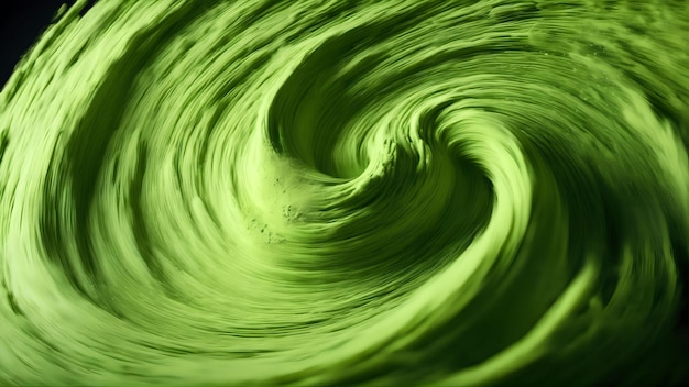 Green matcha tea powder falling Generated with AI