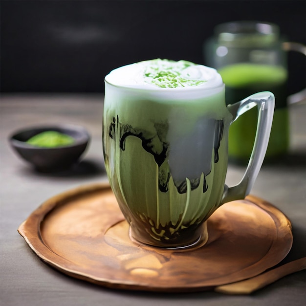 Photo green matcha tea still life