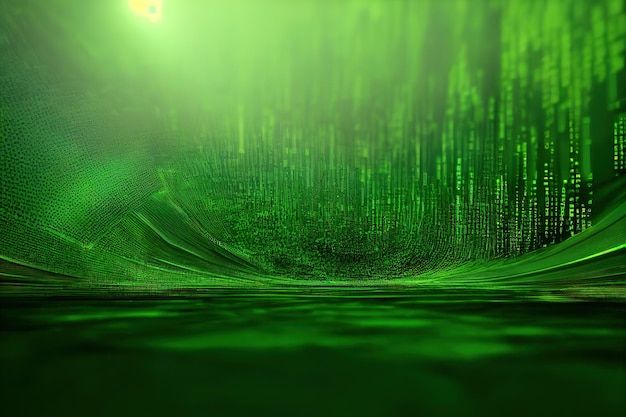 Green matrix background Ai generated