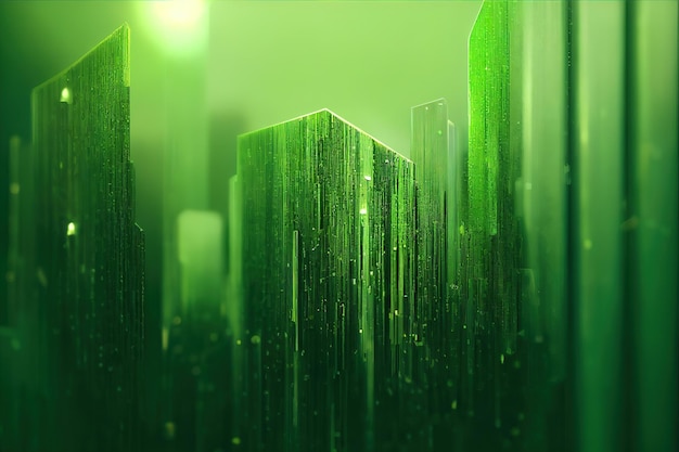 Green matrix background Ai generated