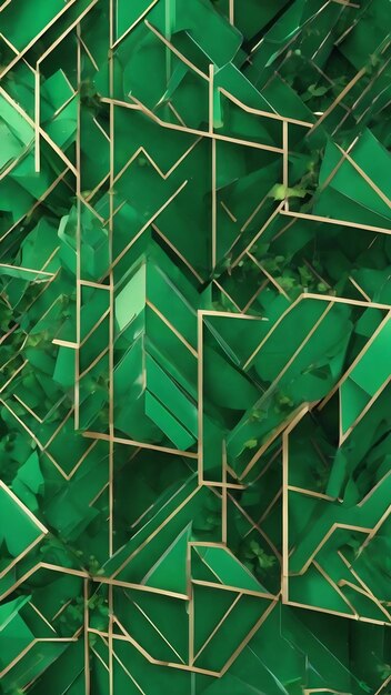 Green memphis background abstract geometric zigzag