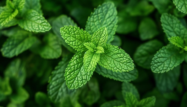 Green Mint Plant Growth Background