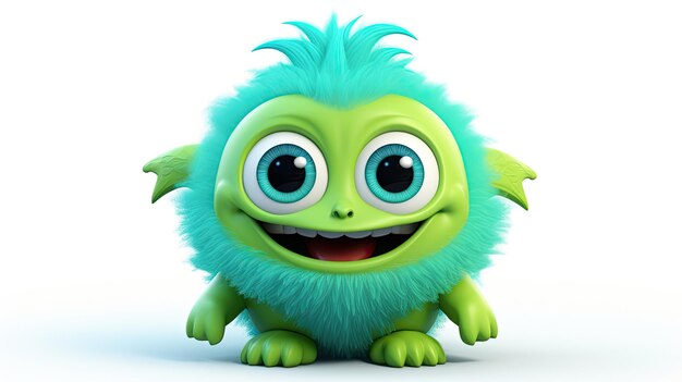 a green monster with big eyes and a big smile