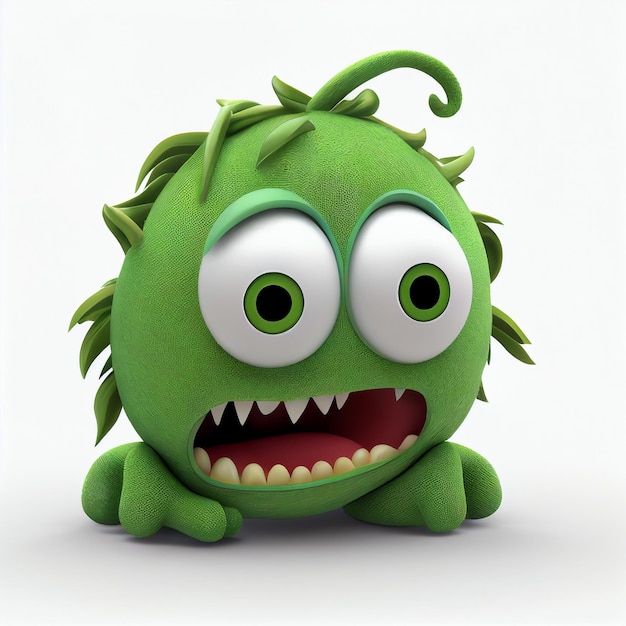 Funny Strange Fantasy Monster Smiling with Big Eyes - Digital 3D  Illustration Stock Illustration - Illustration of animation, nature:  265952078