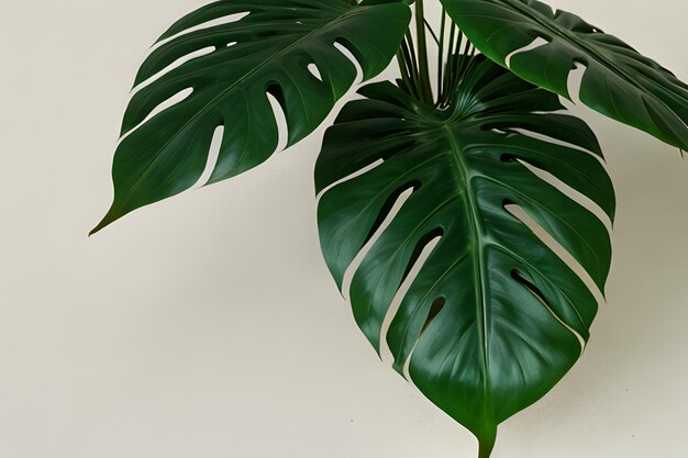 Photo green monstera leaves vintage on seamless background