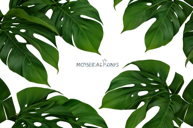 Photo green monstera leaves vintage on seamless background