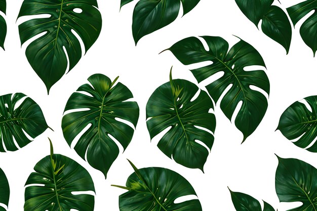 Photo green monstera leaves vintage on seamless background