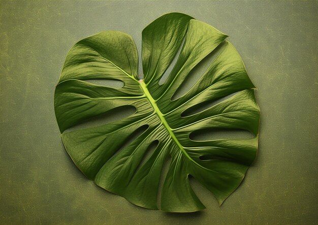 Photo green monstera leaves vintage on seamless background