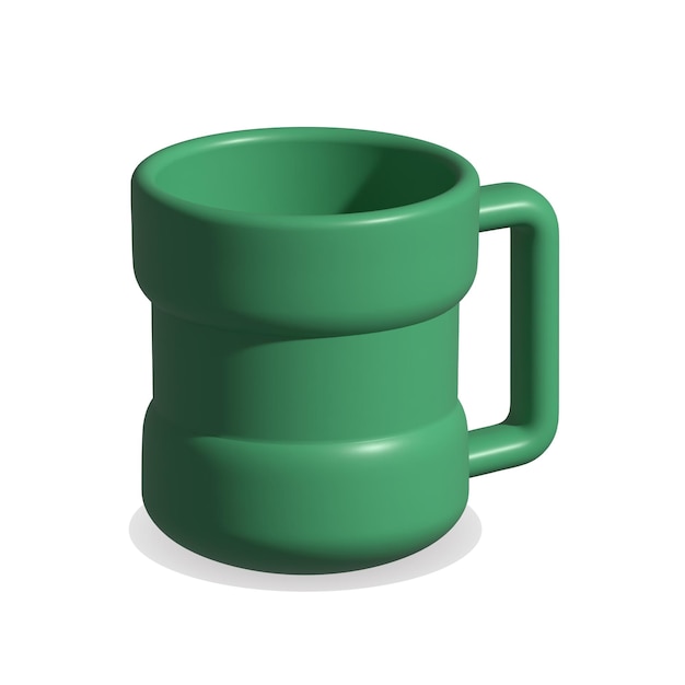 green mug isolated on white background