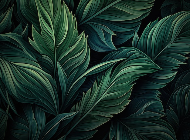 Green natural palm leaf background