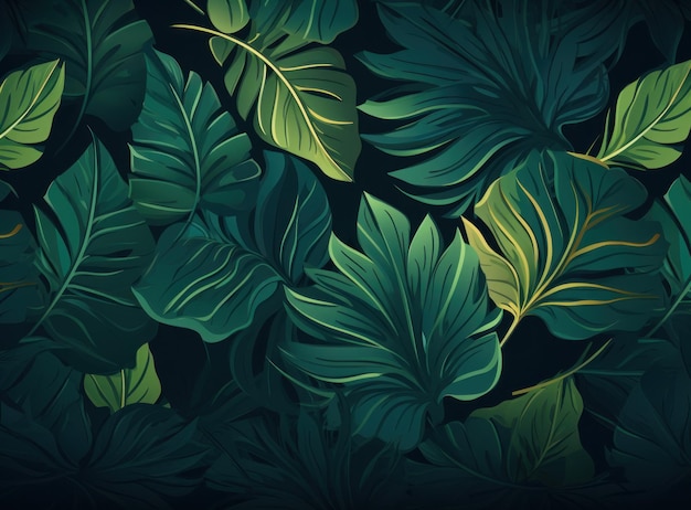 Green natural palm leaf background