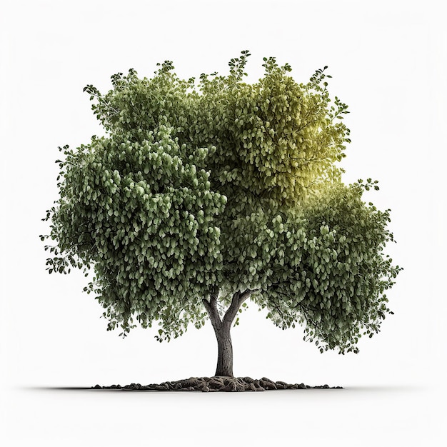 Green Natural Tree Isolated Illustration Generative AI