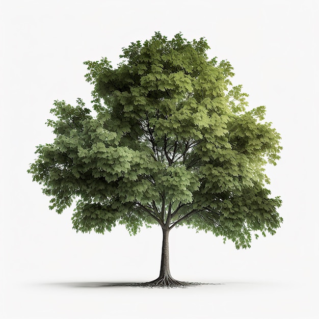 Green Natural Tree Isolated Illustration Generative AI