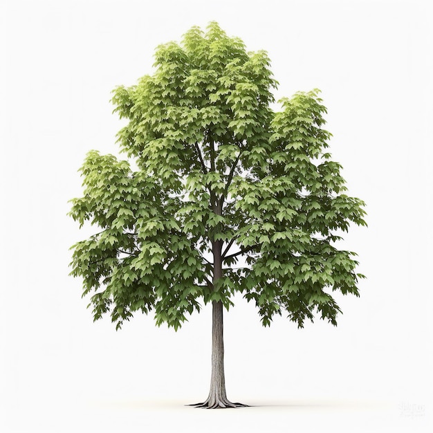 Green Natural Tree Isolated Illustration Generative AI