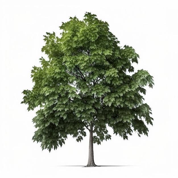 Green Natural Tree Isolated Illustration Generative AI