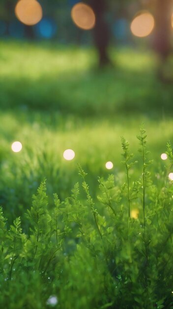 Green natural with bokeh and blurred