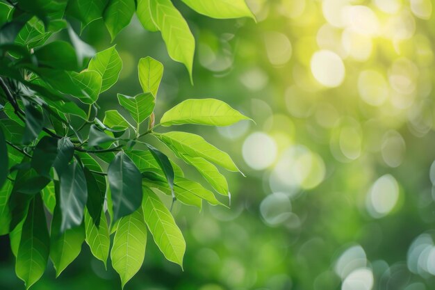 Green nature background with blurred tree bokeh photos