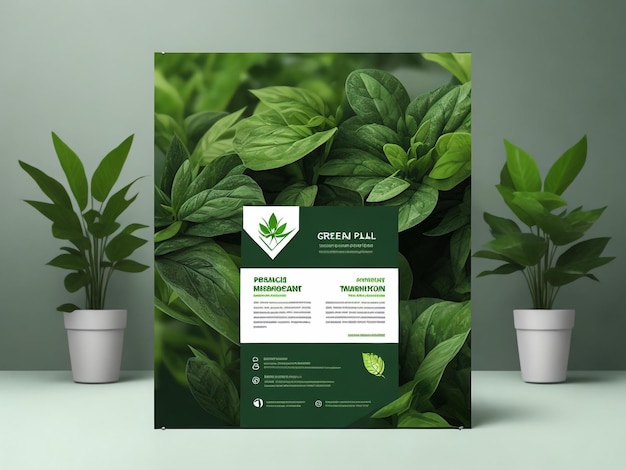 Photo green nature concept template corporate flyer