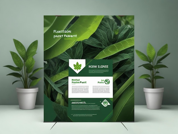 Photo green nature concept template corporate flyer