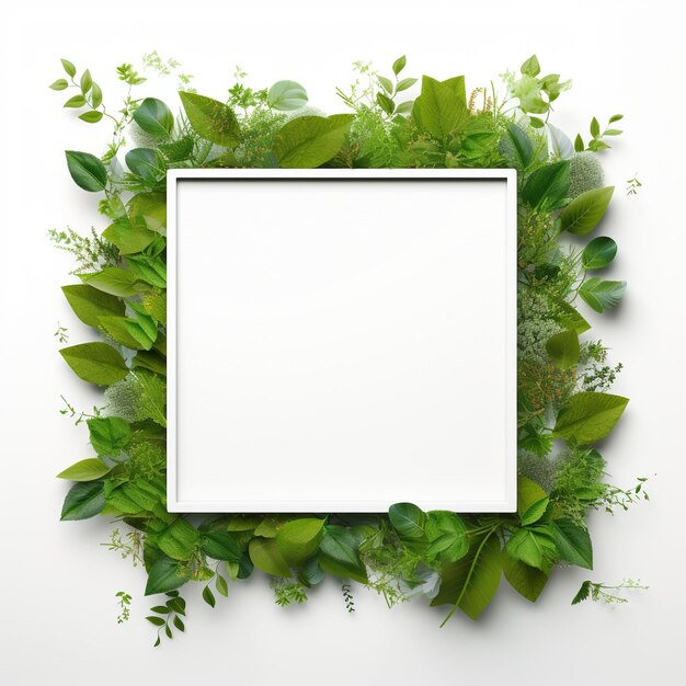 Photo green nature plants leaves blank frame