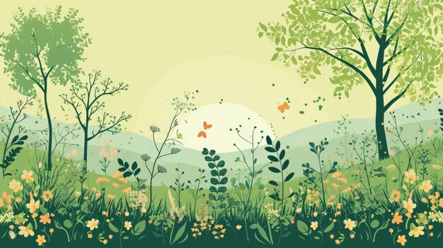 Green nature spring background