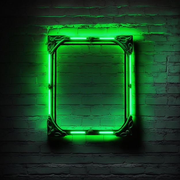 green neon frame