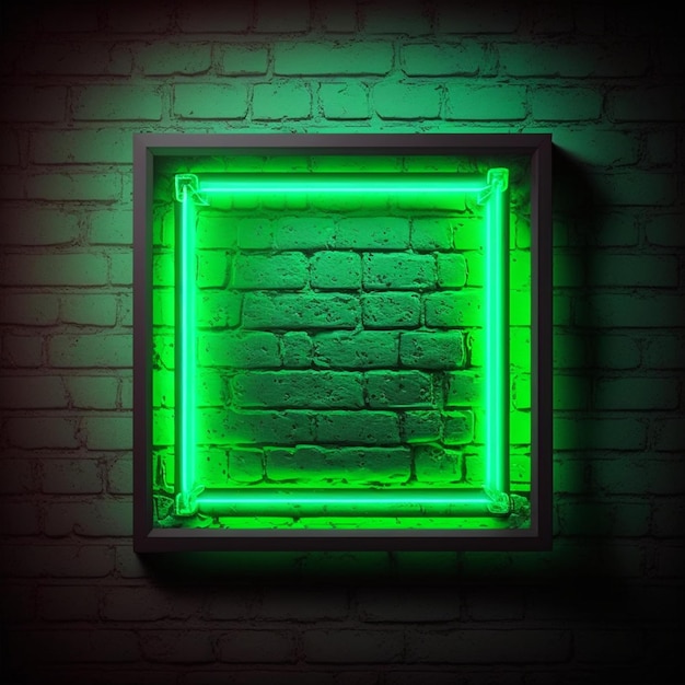 green neon frame