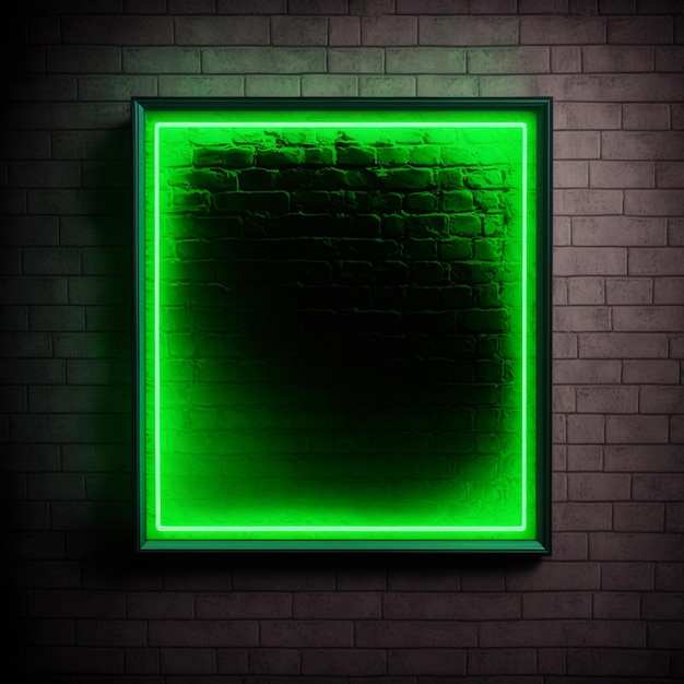 green neon frame