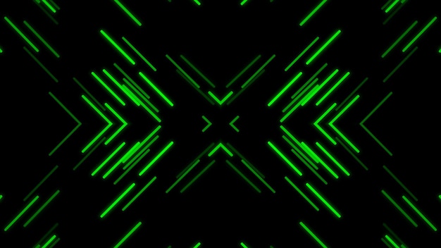 Photo green neon lines on a black background