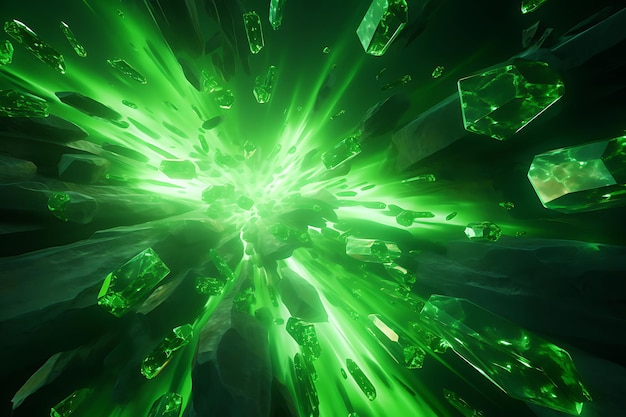 Green Neon Meteor Background Design