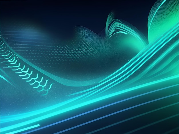 Green neon sound waves background