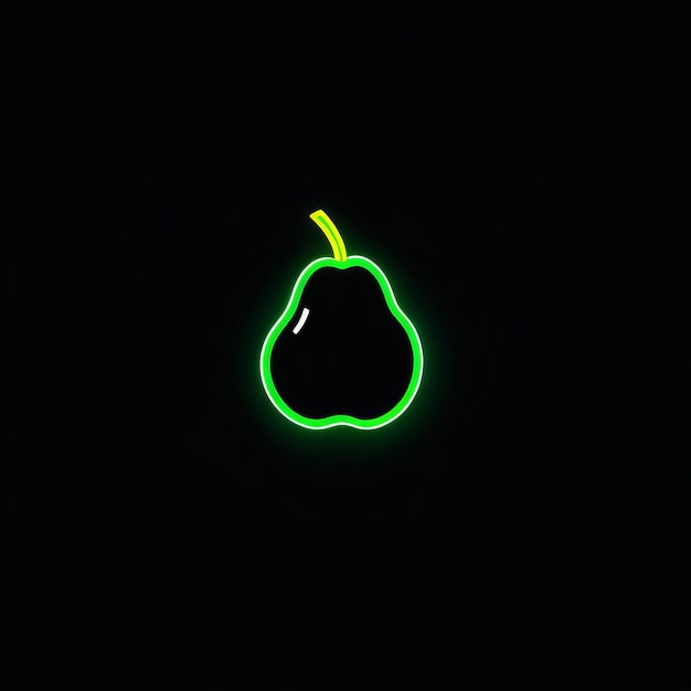 写真 緑色のネオンシンボル (心の形)