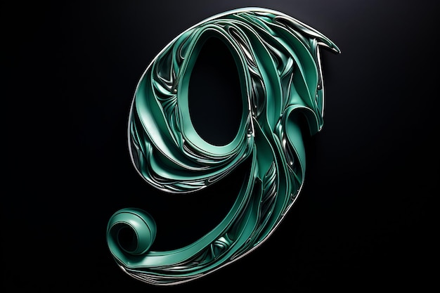 a green number 9 is on a black background