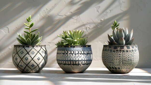 Green Oasis in Ceramic Pots