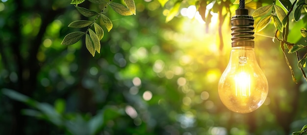 Foto oasi verde energia vibrante racchiusa in una lampadina