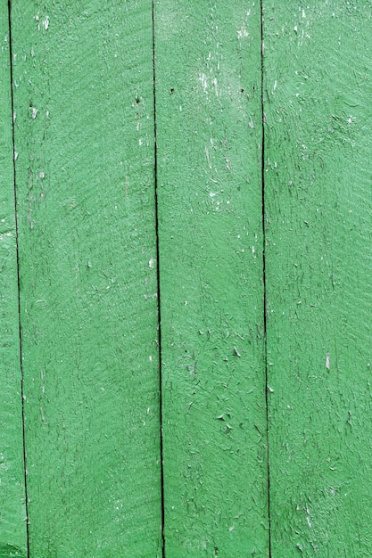 Green old wooden fence.