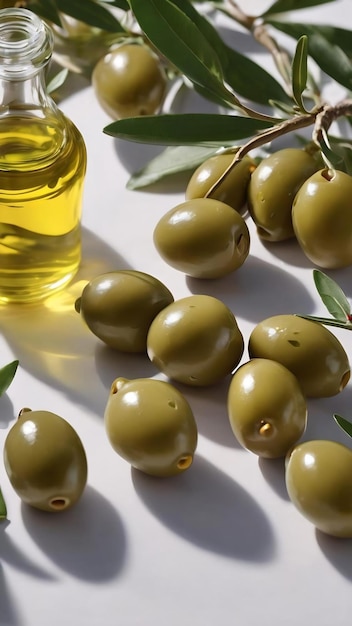 Green olive and olive oil