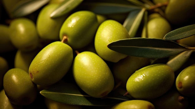 Green olives background