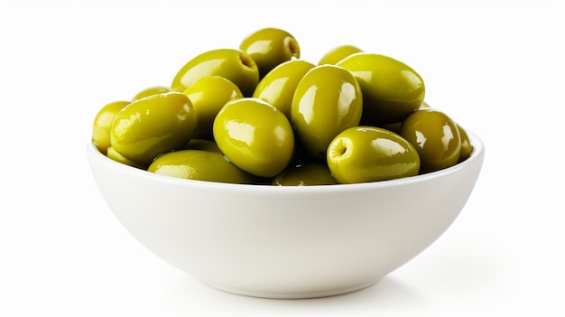 Green olives in a bowl